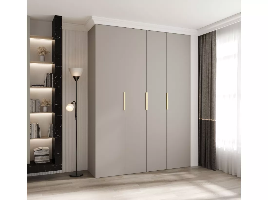 Armoire à portes battantes Como 4 245,5/180/50 4 portes (cachemire/or)