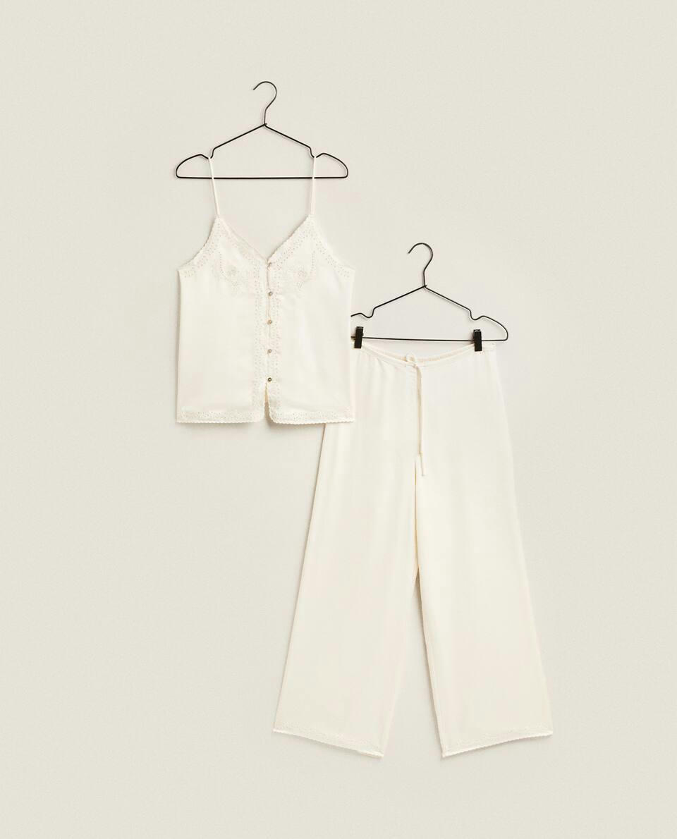 BLUSA DE CETIM BORDADA