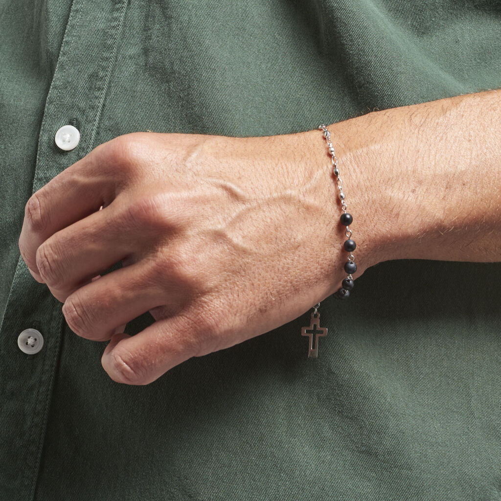Bracelet Maximus Acier Blanc Onyx