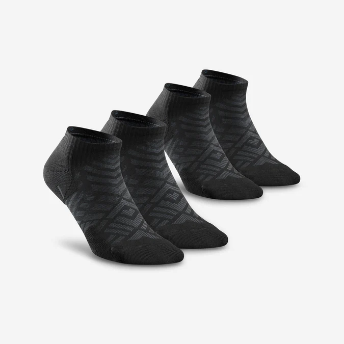 Decathlon Quechua - Meias Quechua Hike 100 Low, pacote com 2 unidades - pretas