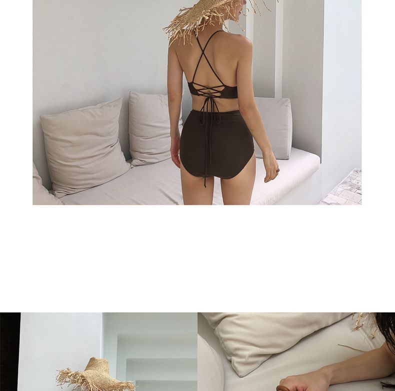 Sabbia - Set: Cross-Back Bikini + High Waist Bottom