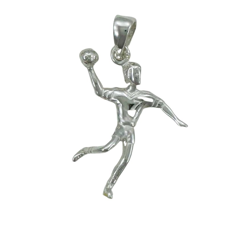 Pendentif handball joueur de handball - Argent massif