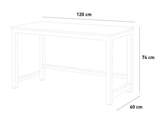 Bureau moderne noir 120x60cm design minimaliste FLISS