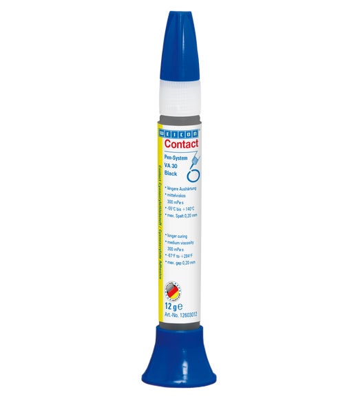 WEICON VA 30 Zwarte cyanoacrylaatlijm | Middelviskeuze secondelijm, rubbergevuld | 12 g