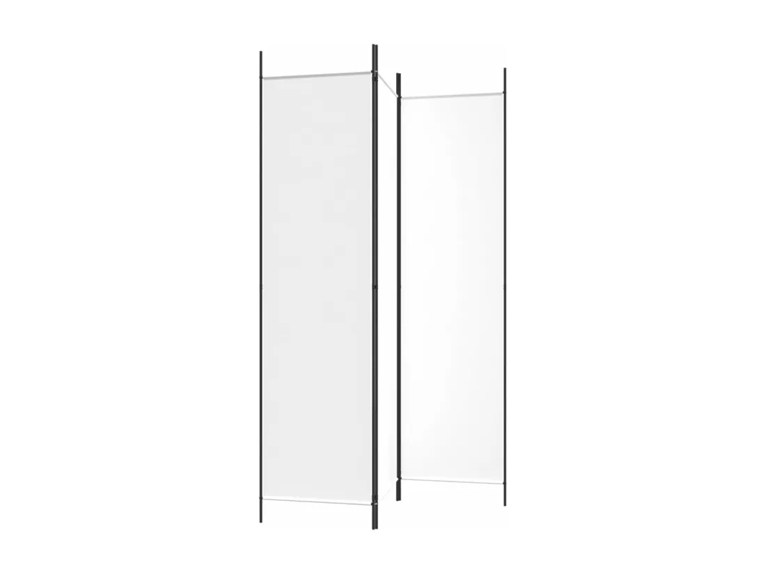 Cloison de séparation 3 panneaux Blanc 150x200 cm Tissu