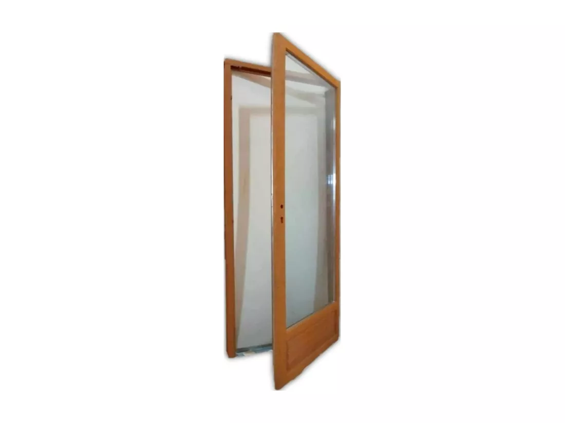 Porte Fenêtre Bois 1 Vantail H205 X L80 Tirant Droite Côtes Tableau Gd Menuiseries