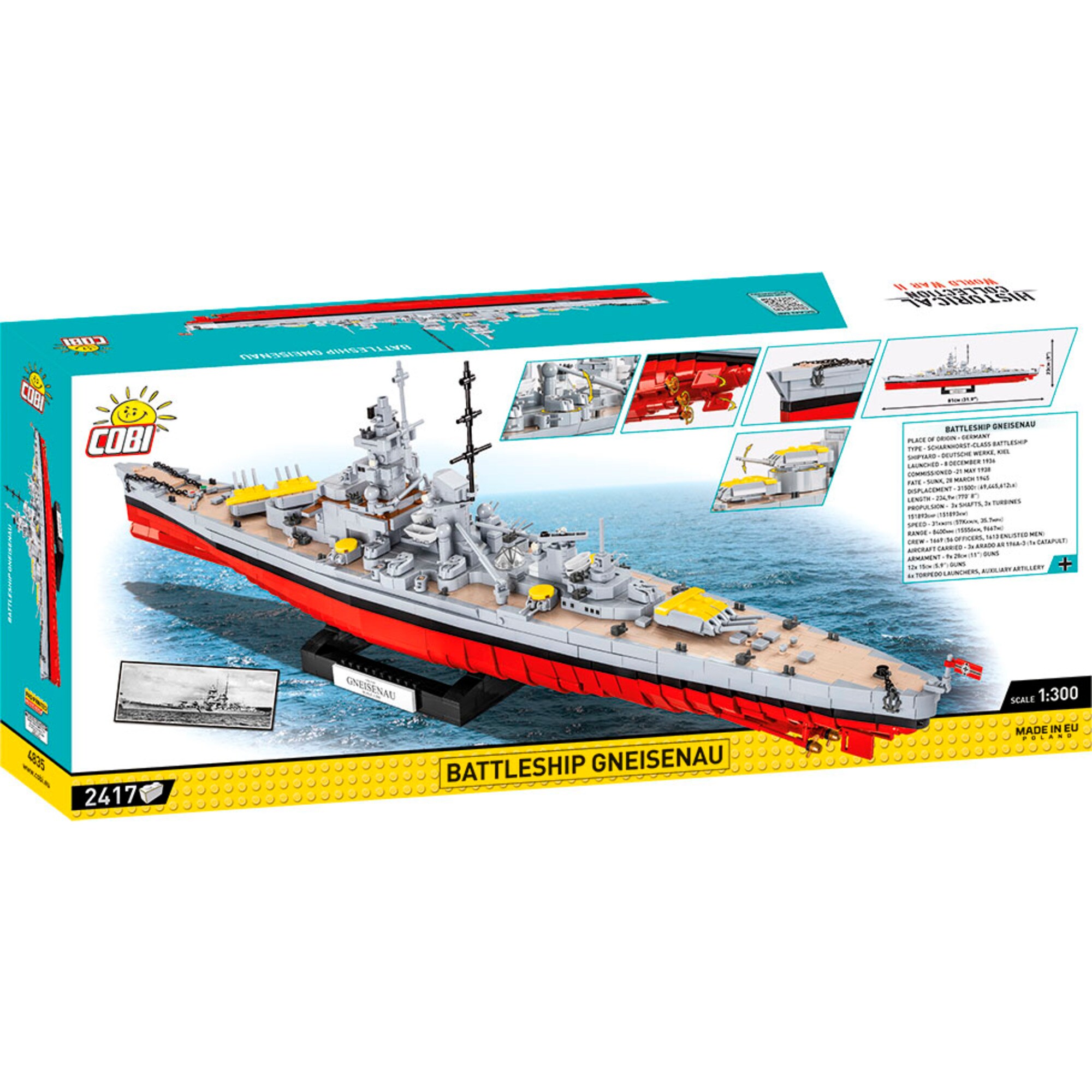 COBI Konstruktionsspielzeug Battleship Gneisenau