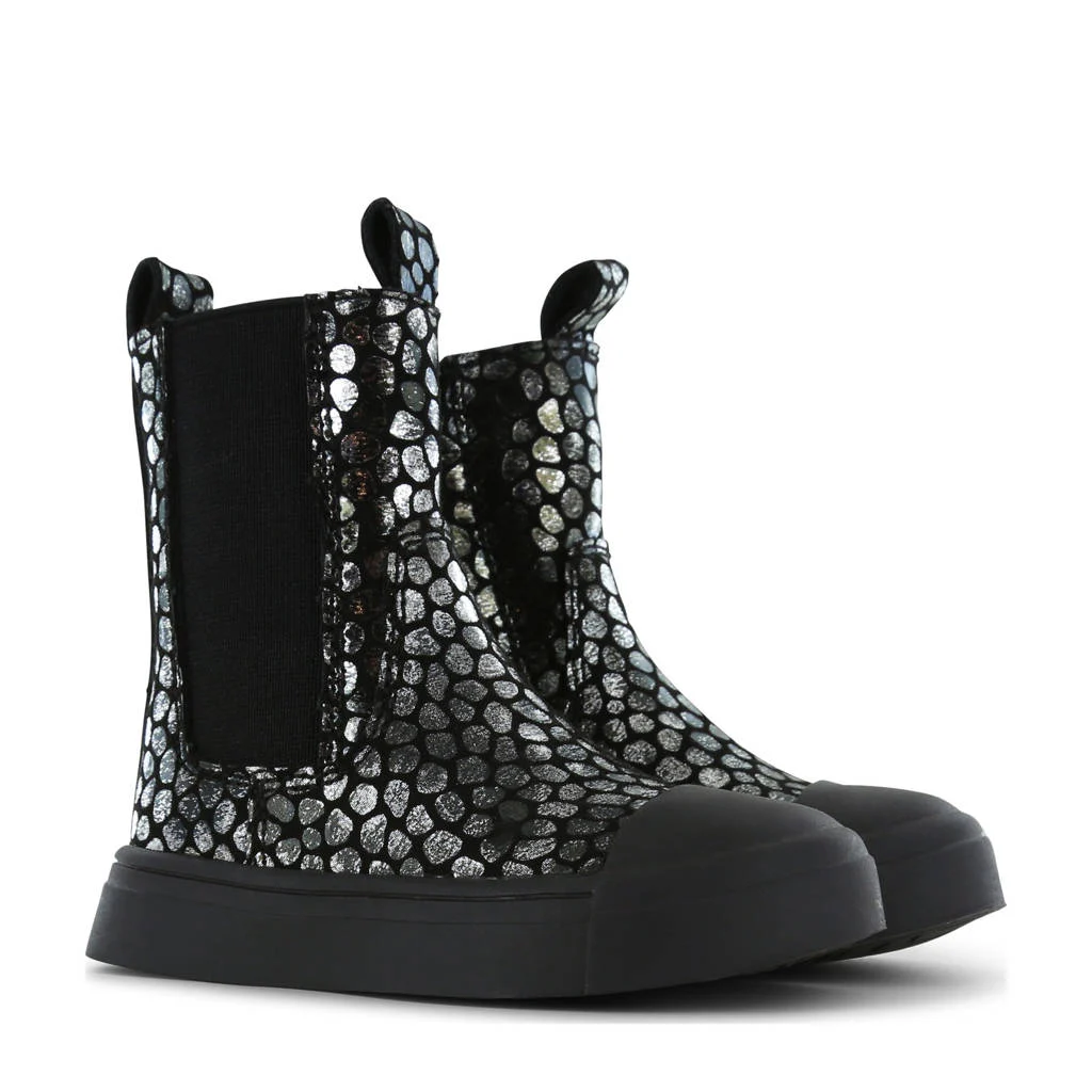 Shoesme enkelboots zwart/zilver