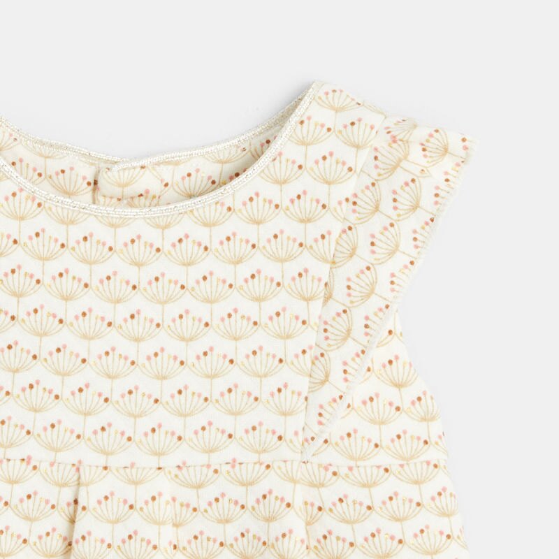 Robe coton fantaisie fleurie bébé fille Rose