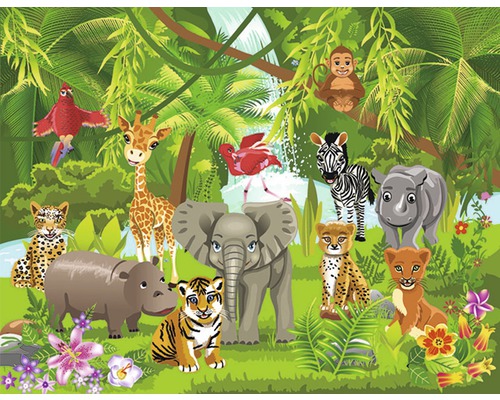 Vliesbehang 16085 Kids Jungle Animals 5-delige set 250 x 180 cm