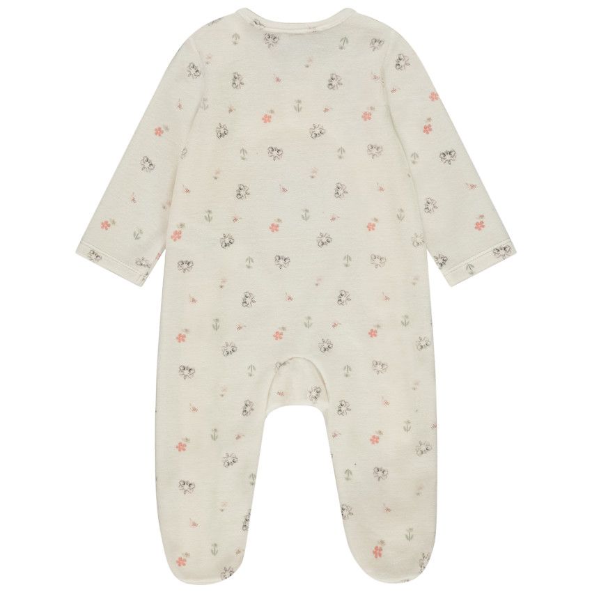 Dors-bien en velours imprimé Marie Disney pour bébé fille - Ecru