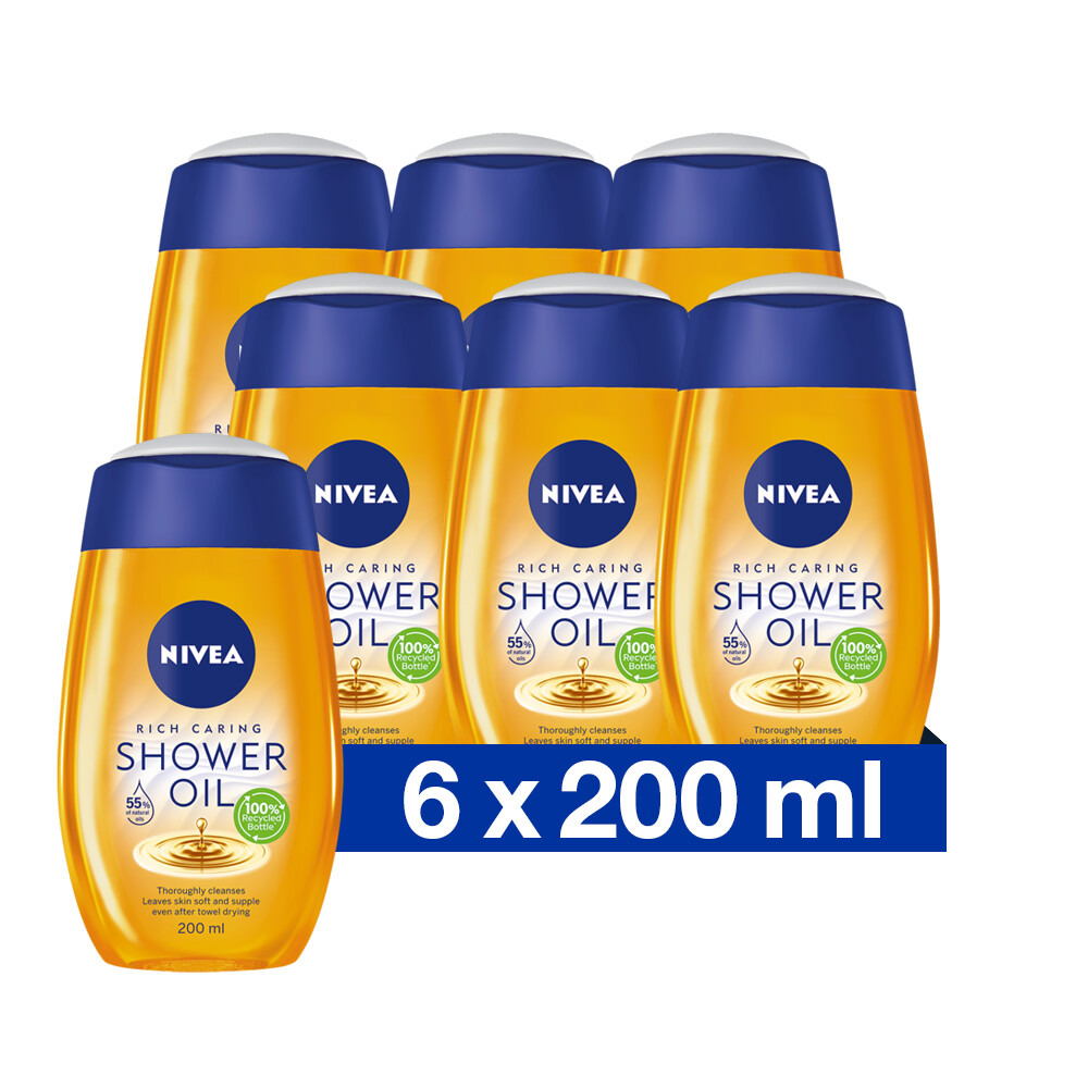 6x Nivea Doucheolie Rich Caring200 ml