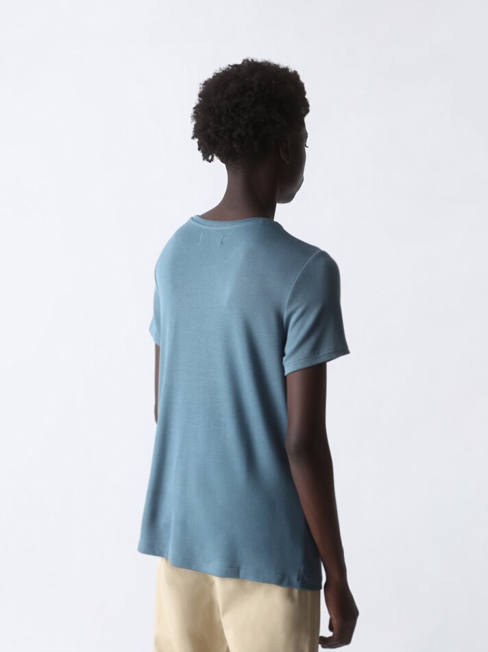 Camiseta de malha - Azul claro