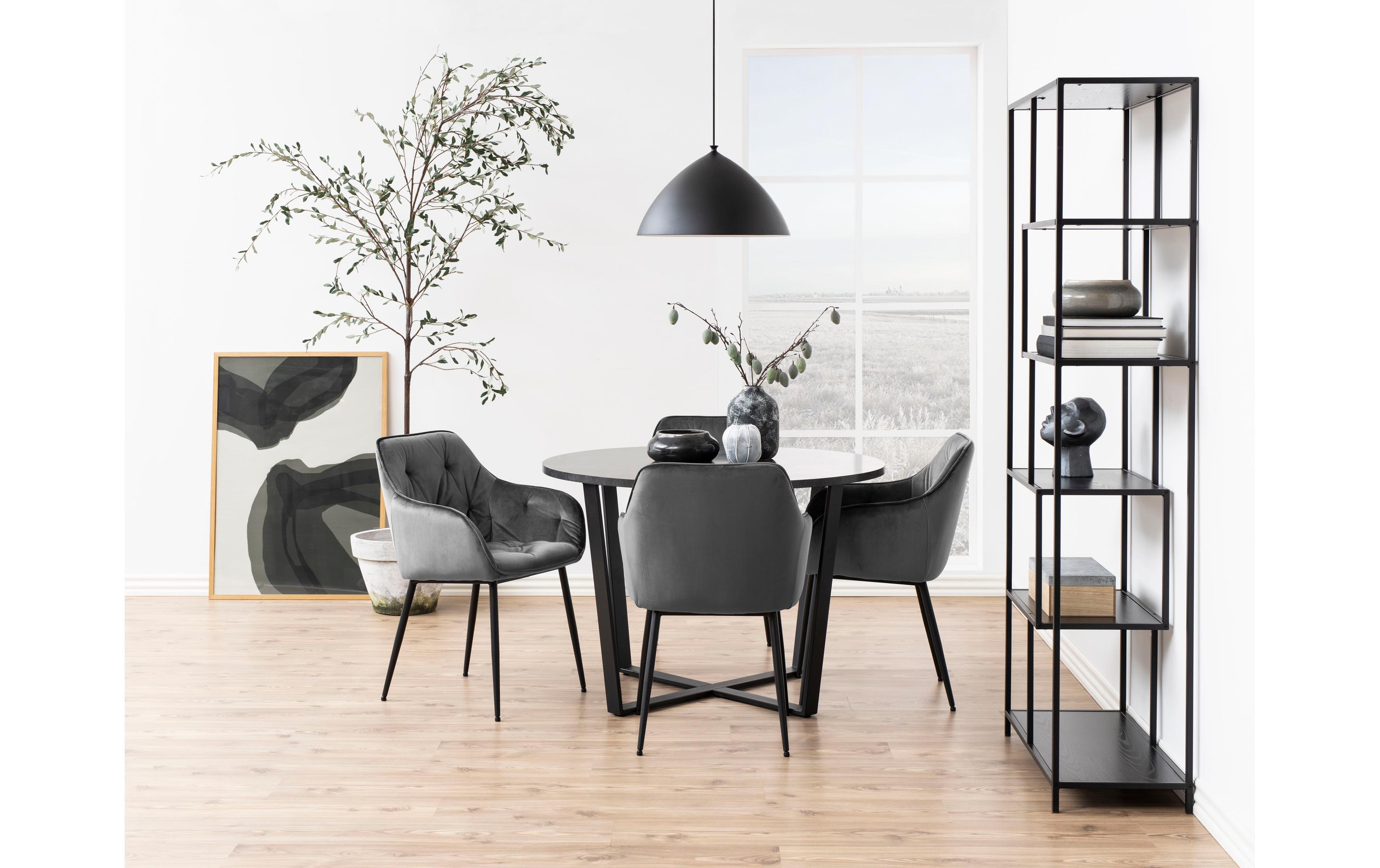 Stuhl Brooke, 2 Stück Dark Grey<br>Esszimmerstühle mit Armlehne
