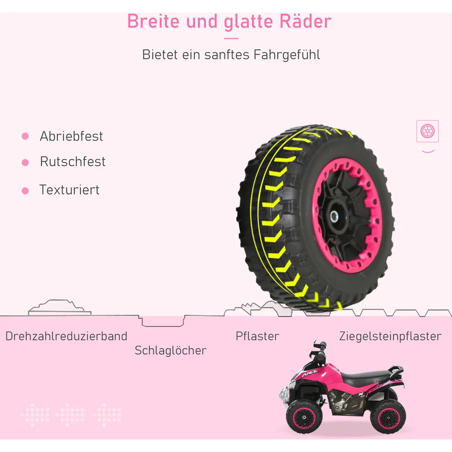HOMCOM Rutscherfahrzeug mit Licht und Musik rosa