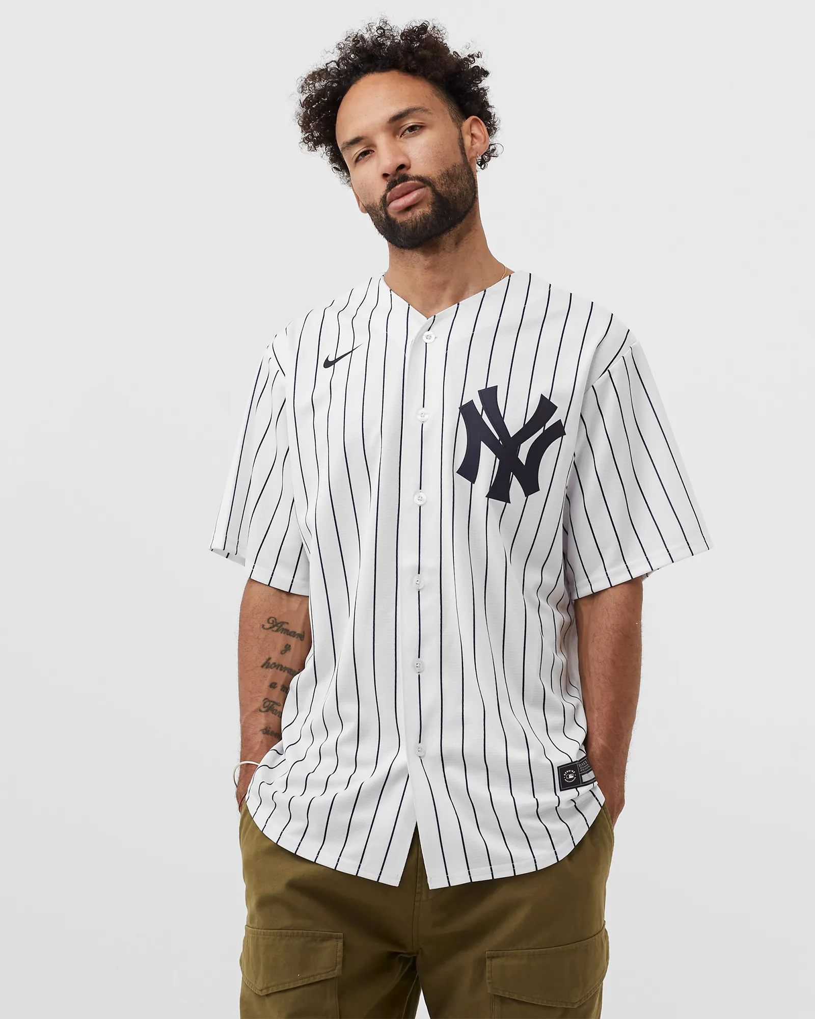Camisa oficial de jogo dos New York Yankees, réplica da camisa oficial da Nike.