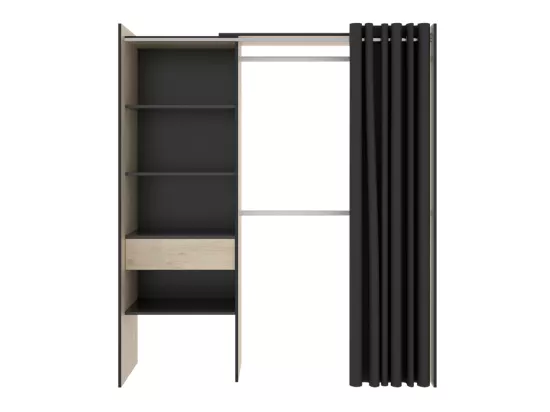 Dressing extensible LAURENT - L.110/160 cm - Coloris : Chêne et Anthracite