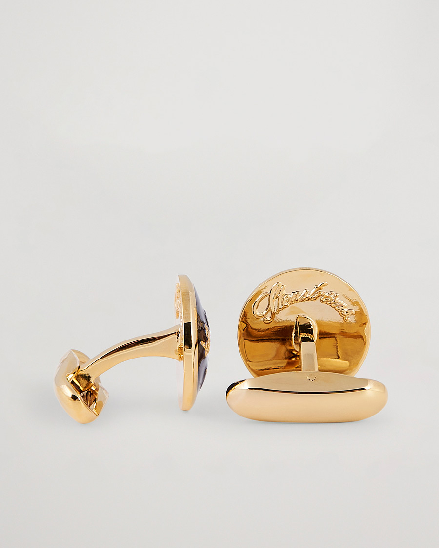 Stenströms Three Crown Cufflink Navy/Gold