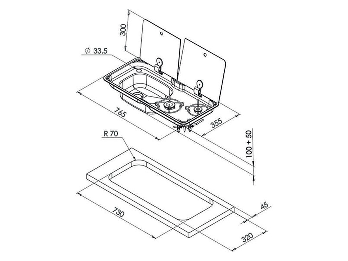 CAN FL1766 kook-spoelcombinatie