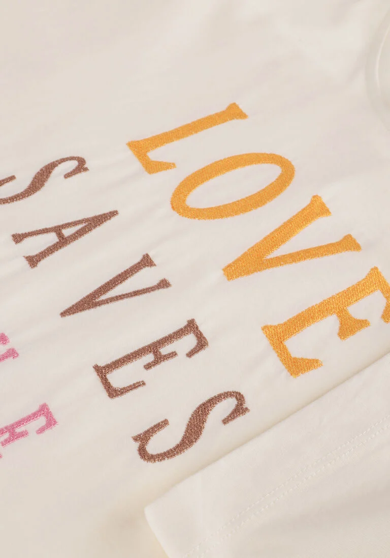 MOS MOSH ecru mos mosh t-shirt asa