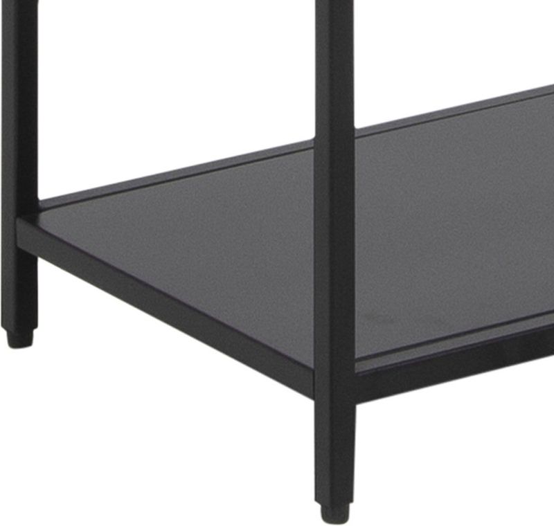 Lisomme - Roy - Open Kast - Zwart - Metaal - Industriële Wandkast - 5 Vakken - 69,5 x 30 x 185 cm