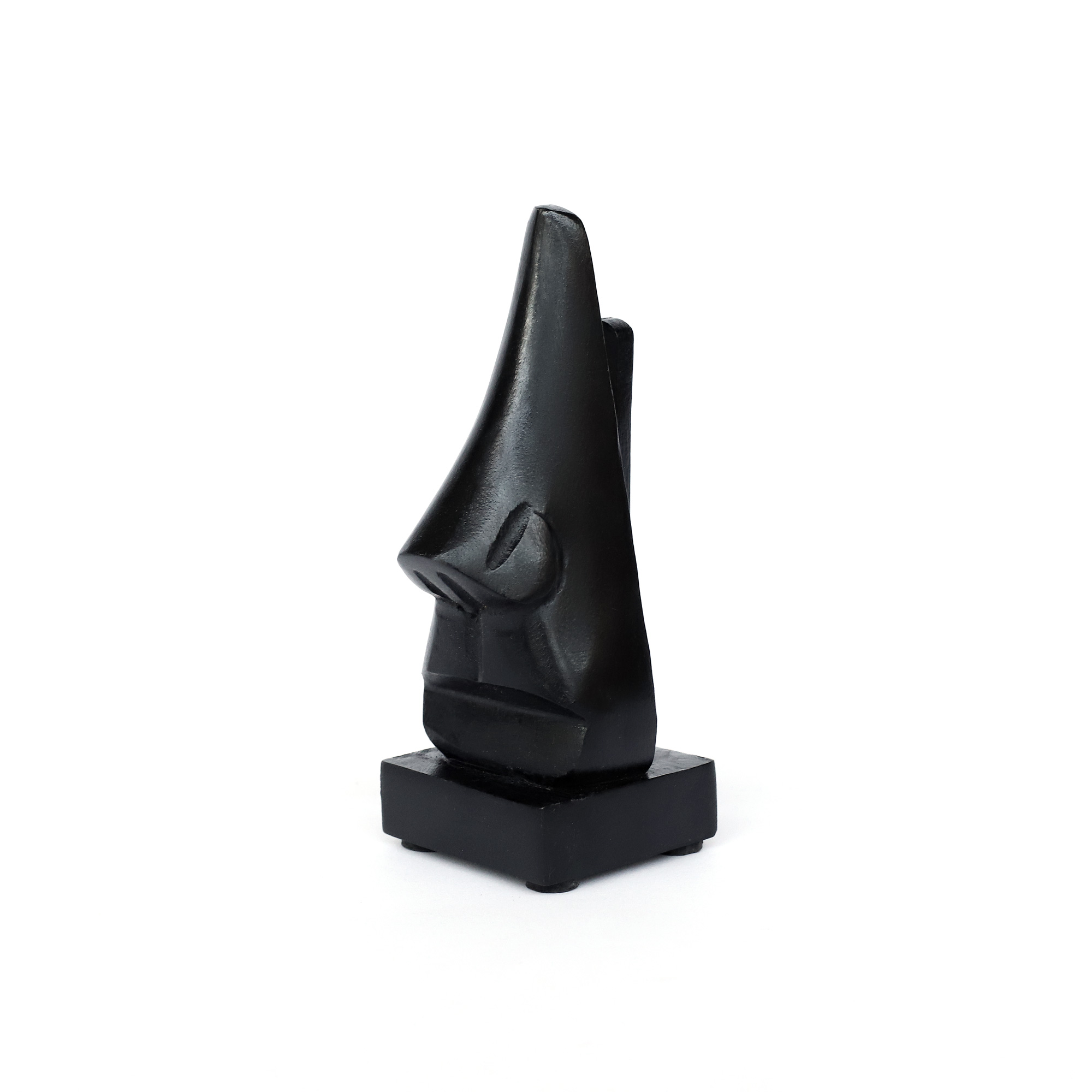 Brillenhalter 'Nose' schwarz, Mangoholz, H 17 cm, B 6 cm, L 6 cm von fischer's lagerhaus