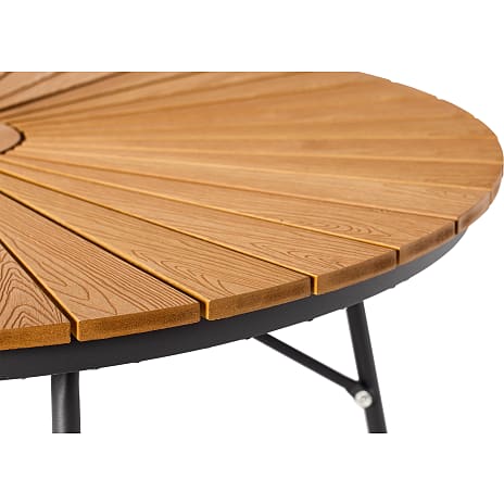 Kerteminde teak - nonwood havebord Ø110 cm, antracit stel