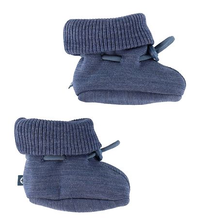 Smallstuff Krabbelschuhe - Wolle - Denim Melange