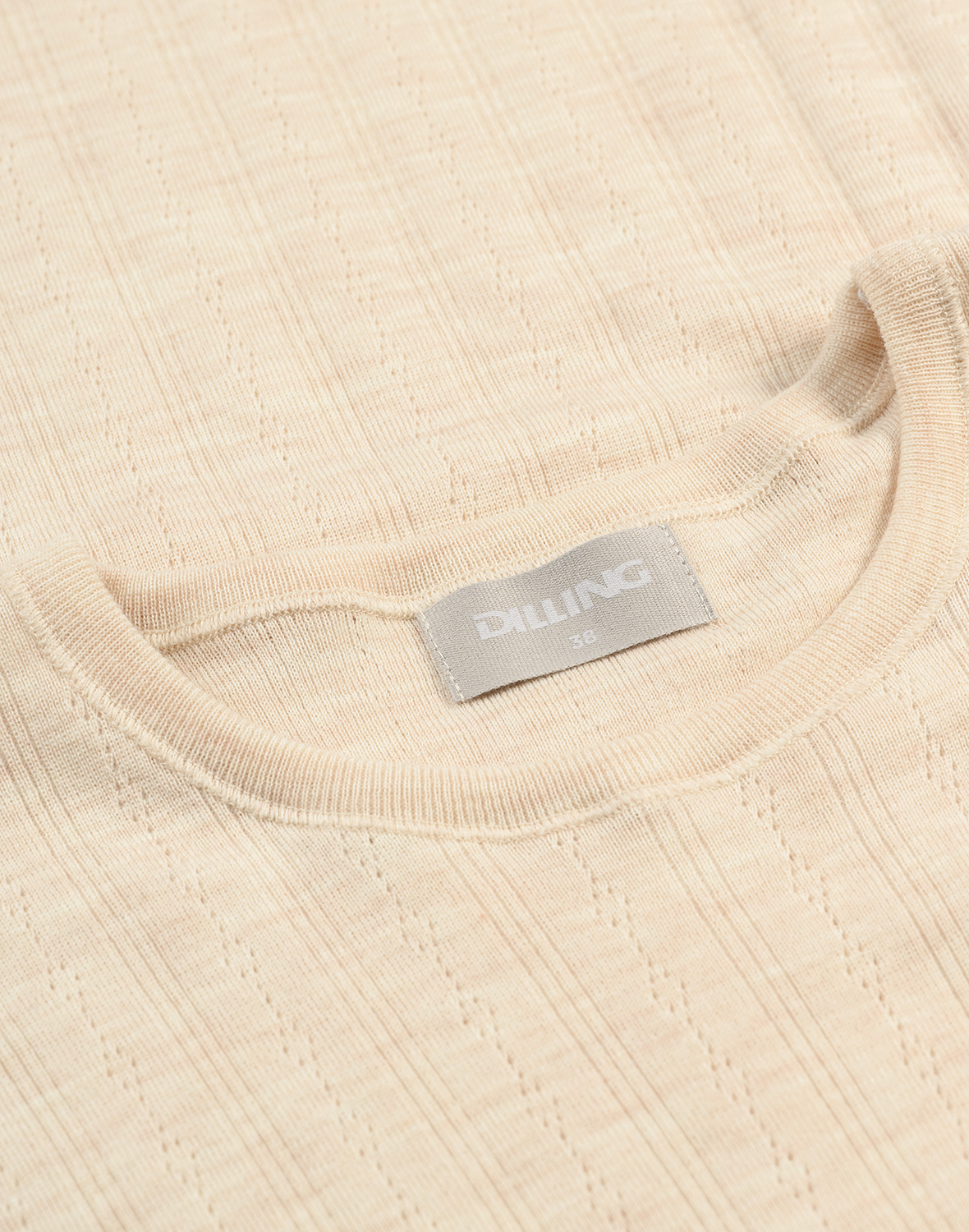 Pointelle T-shirtjurk van merinowol voor dames