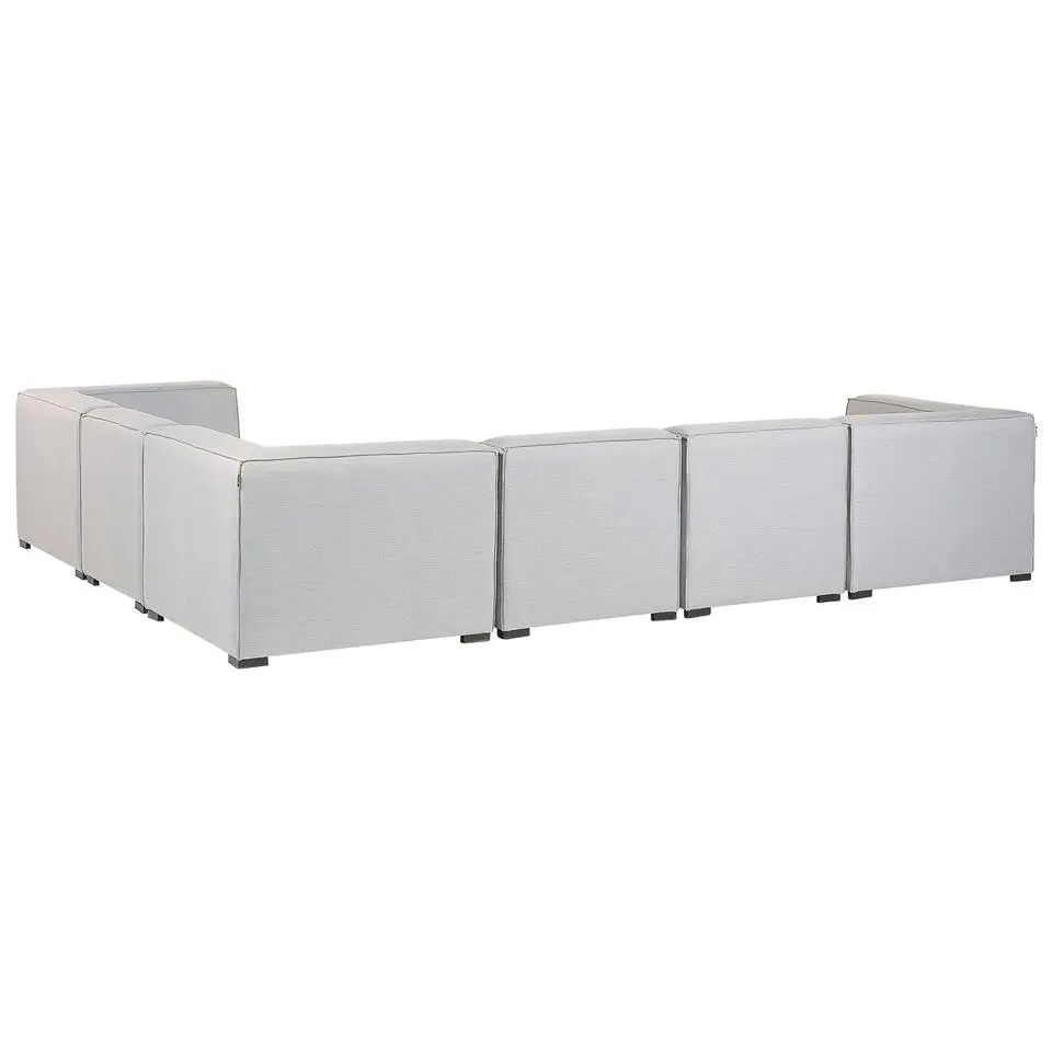 AREZZO - Loungeset voor 7 - Linkszijdig - Lichtgrijs - Polyester
