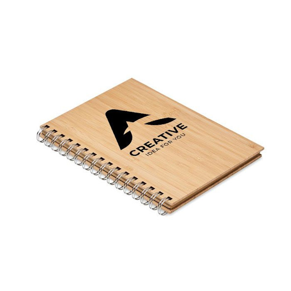 GiftRetail MO6790 - BRAM Carnet à spirale A5 en bambou