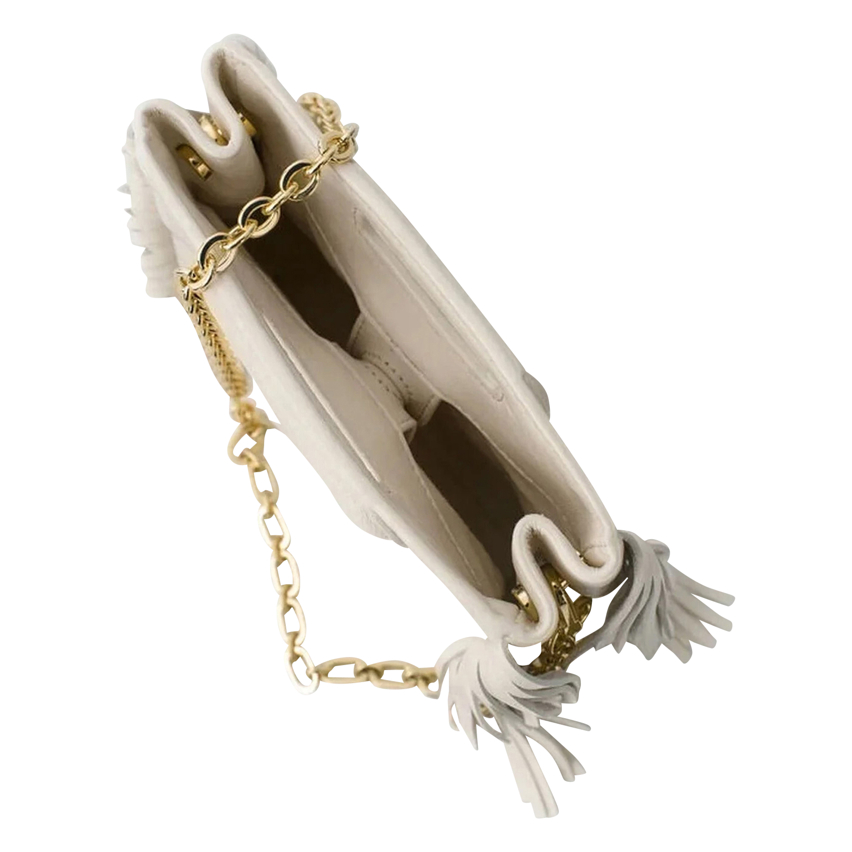 M MINI - Sac bandoulière en cuir embossé croco | Blanc
