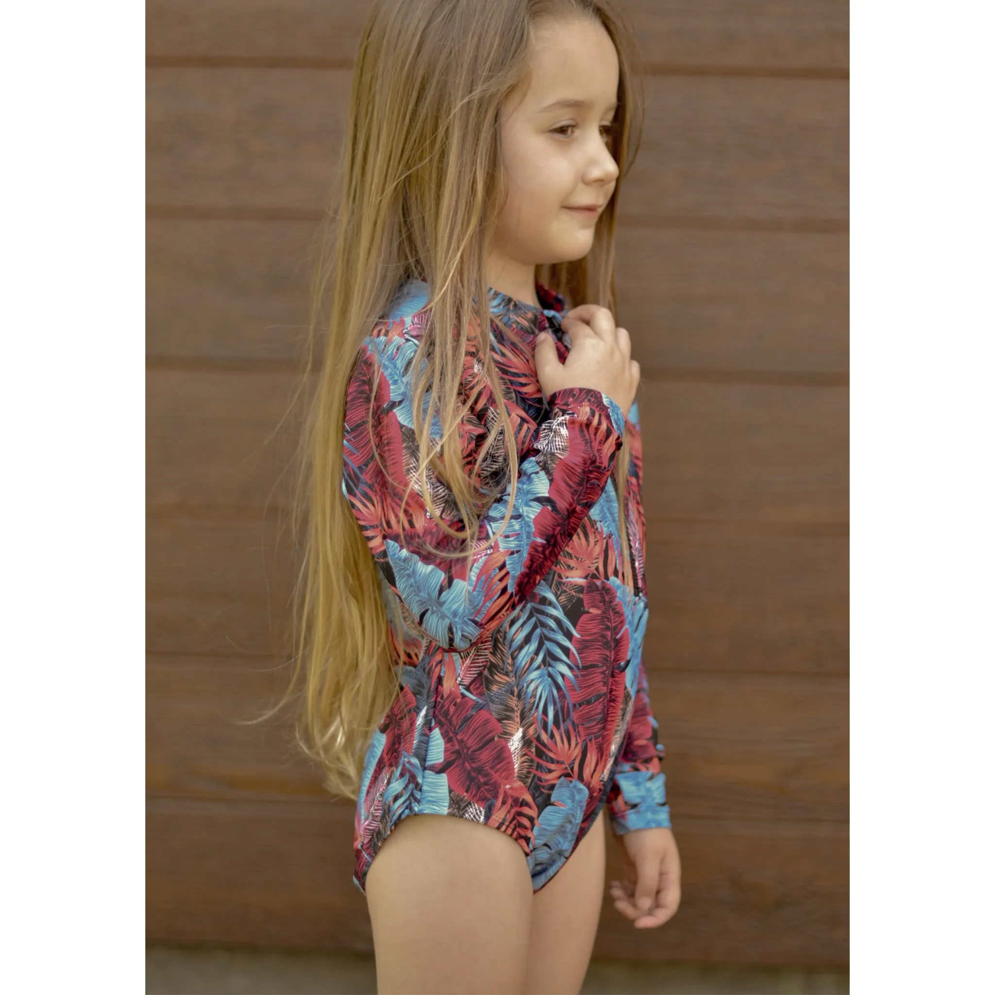 Look Maillot UV Manches Longues Zip Tropical 2-14ans