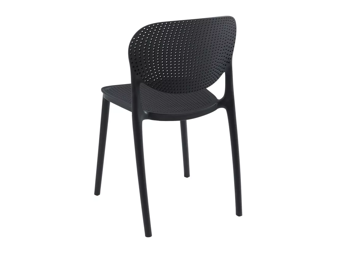 Chaise empilable en polypropylène - Noir - CARETANE
