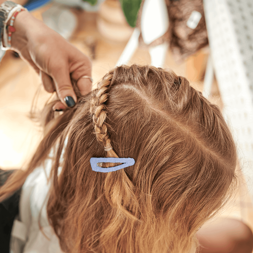 Barrette Clic-Clac Tissu Oxford Ciel
