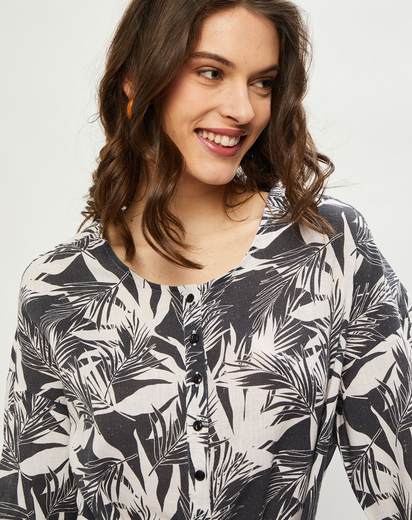 Harris Wilson Robe en Coton & Lin Caylia palme