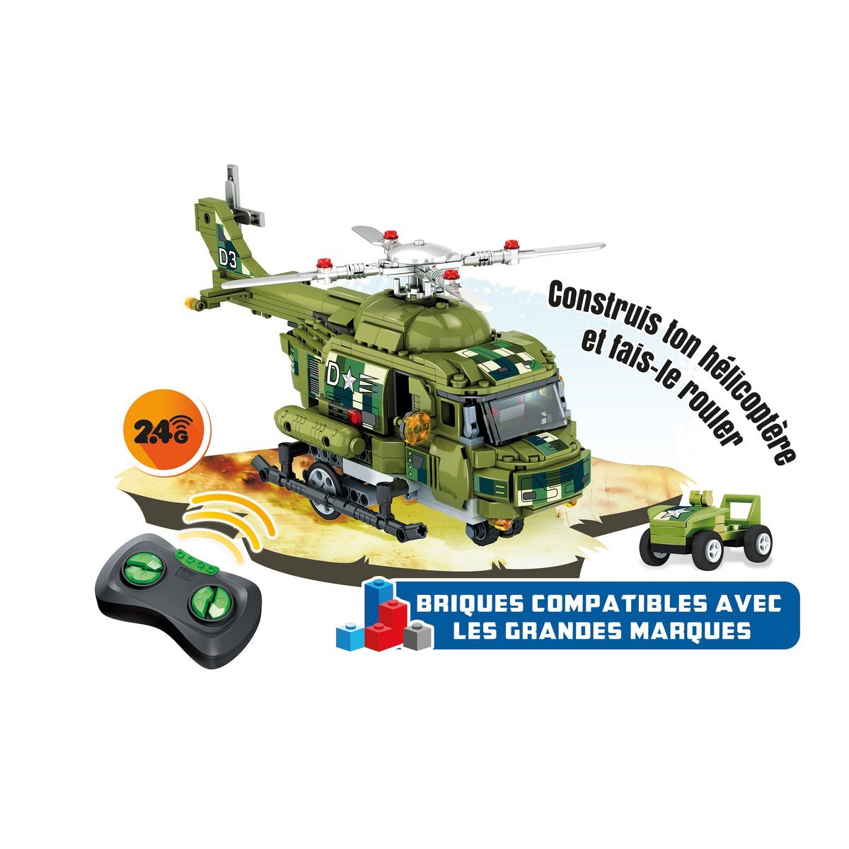 Hélicoptère militaire radiocommande mini