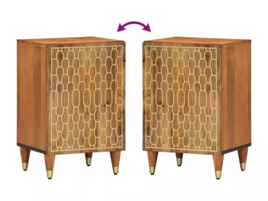 Armoire de salle de bain 38x33x58 cm bois massif de manguier