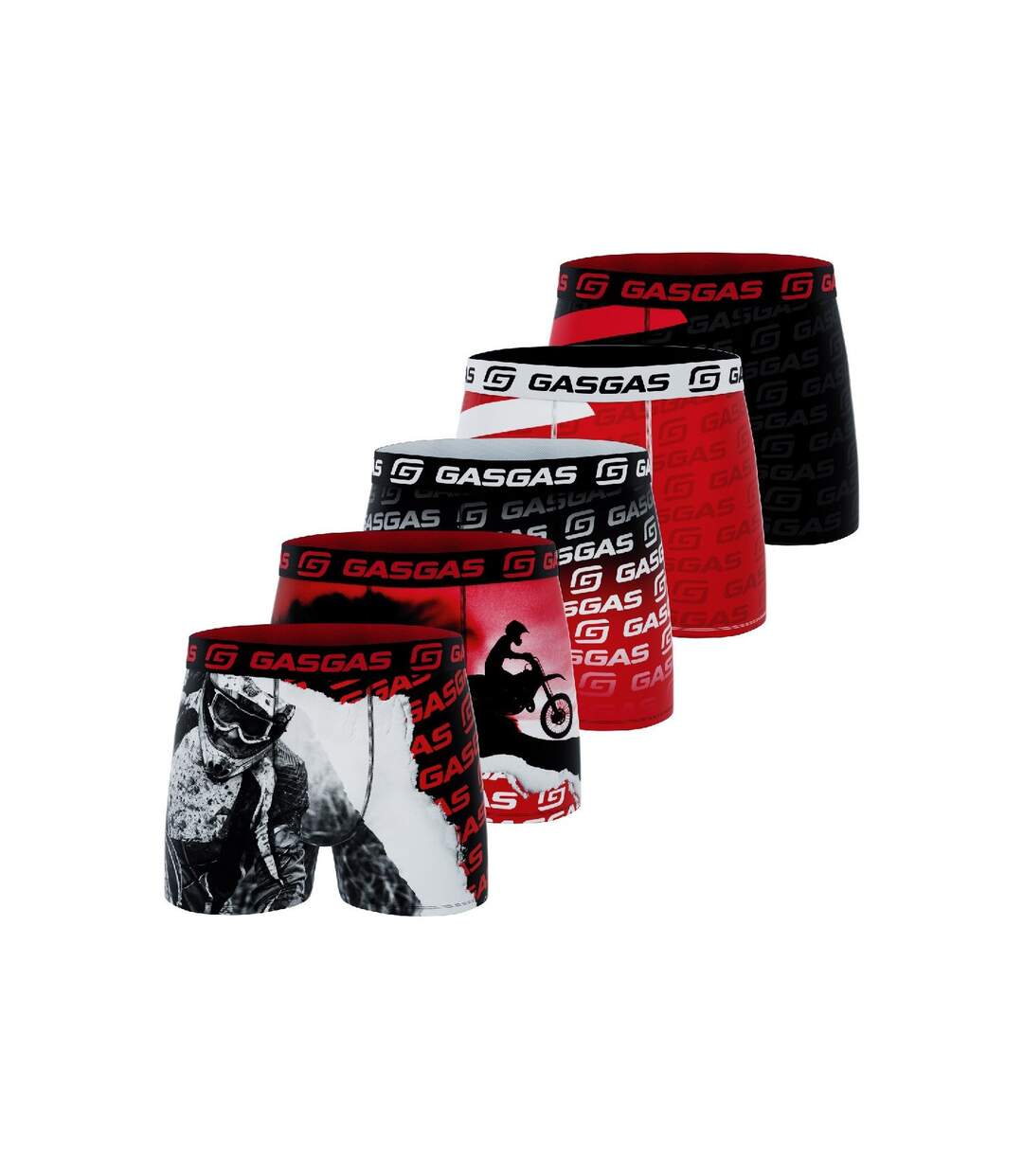 Boxer Homme Moto, Calecon Homme Stretch & Respirant (Lot de 5)