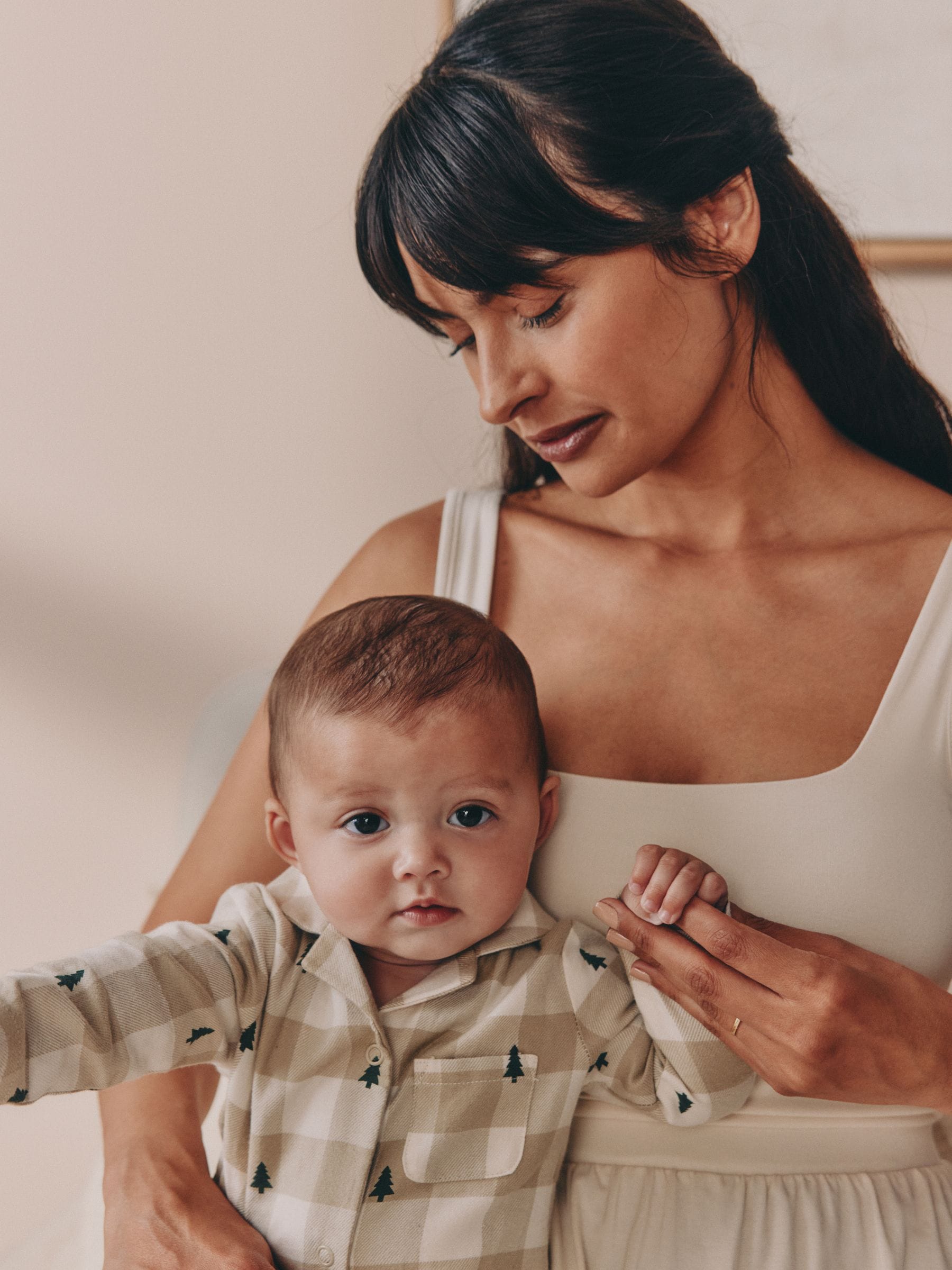 Neutraal geruit - Matching Family - Kerstpyjama (0mnd -3jr)