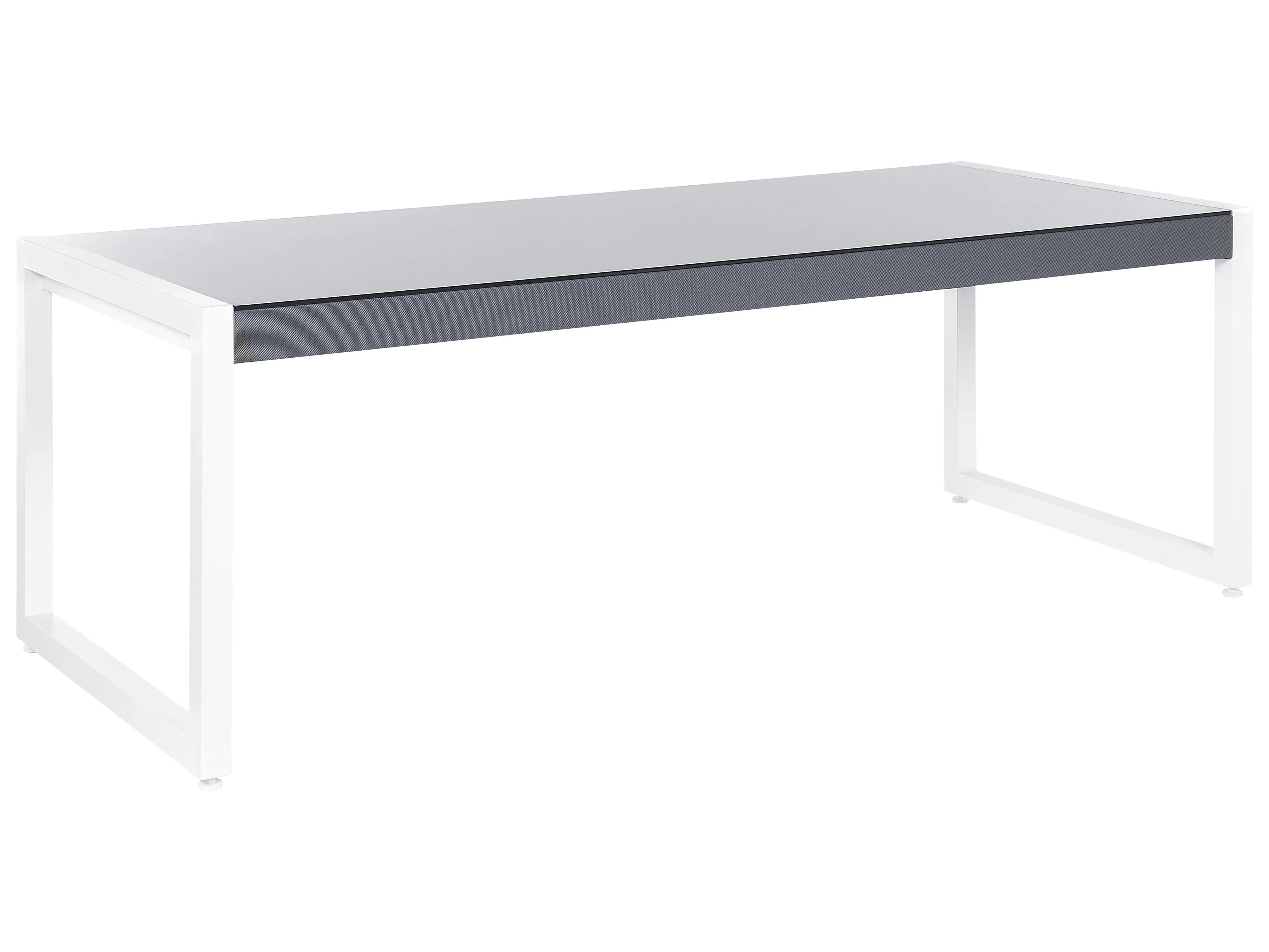 Tuin eettafel BACOLI 210 cm 90 cm Glas Gebroken wit