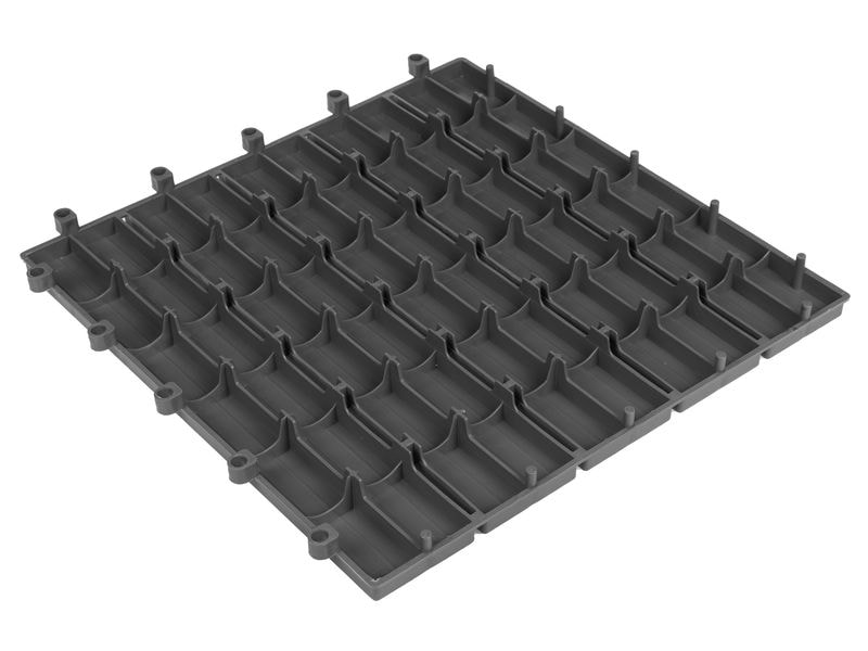 COCON Balkon-& Terrassenplatten Grau, 30 x 30 cm, 6 Stück Set aus 6 Kunststoff-Fliesen in Lamellenoptik