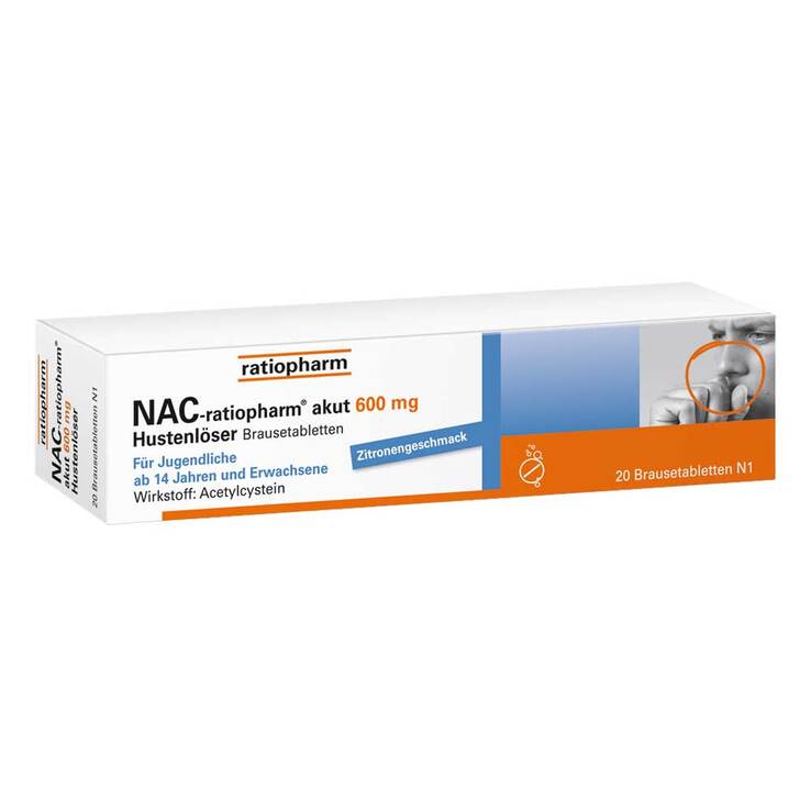 NAC ratiopharm akut 600 mg Hustenlöser Brausetabletten, 20 St