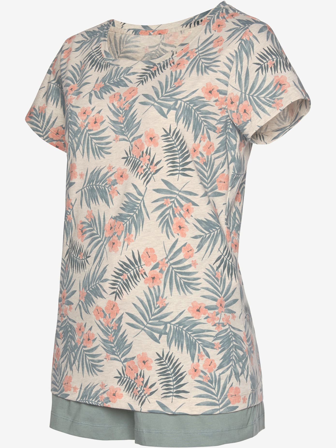 Pyjama court à motif tropical