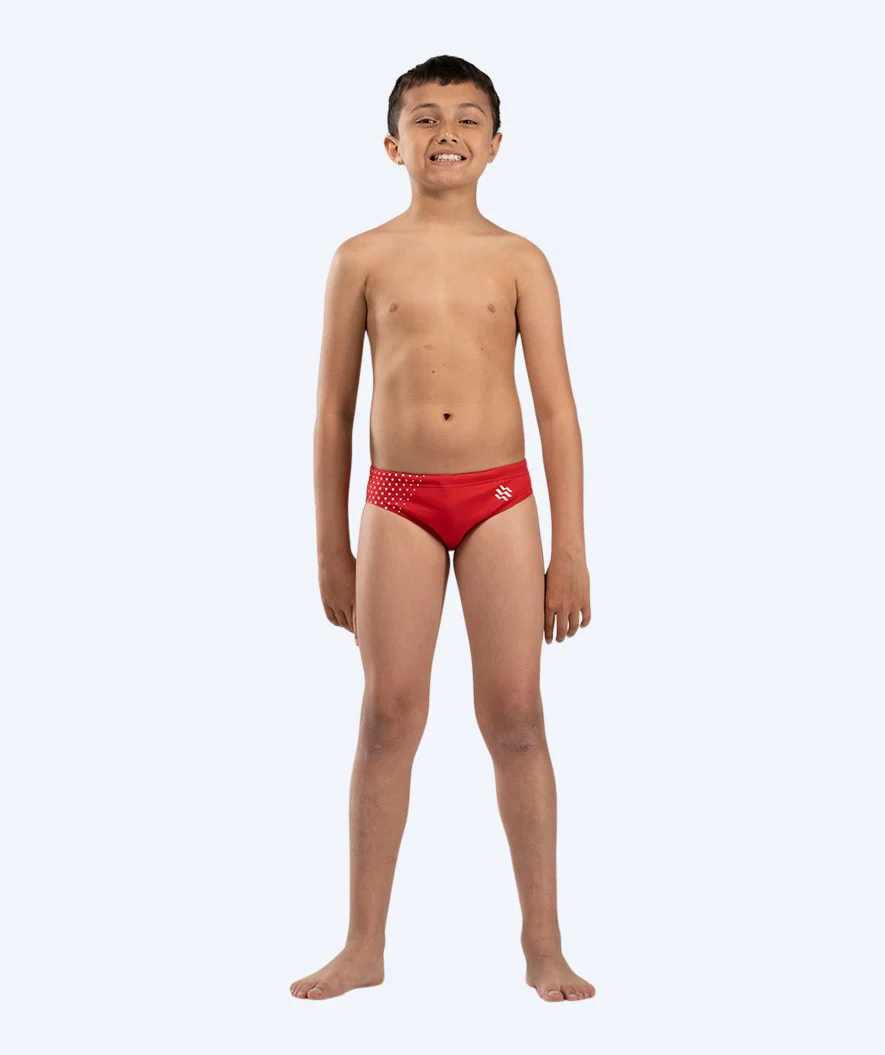 Watery trekantede badebukser til drenge - Budgie Eco - Red Sporty