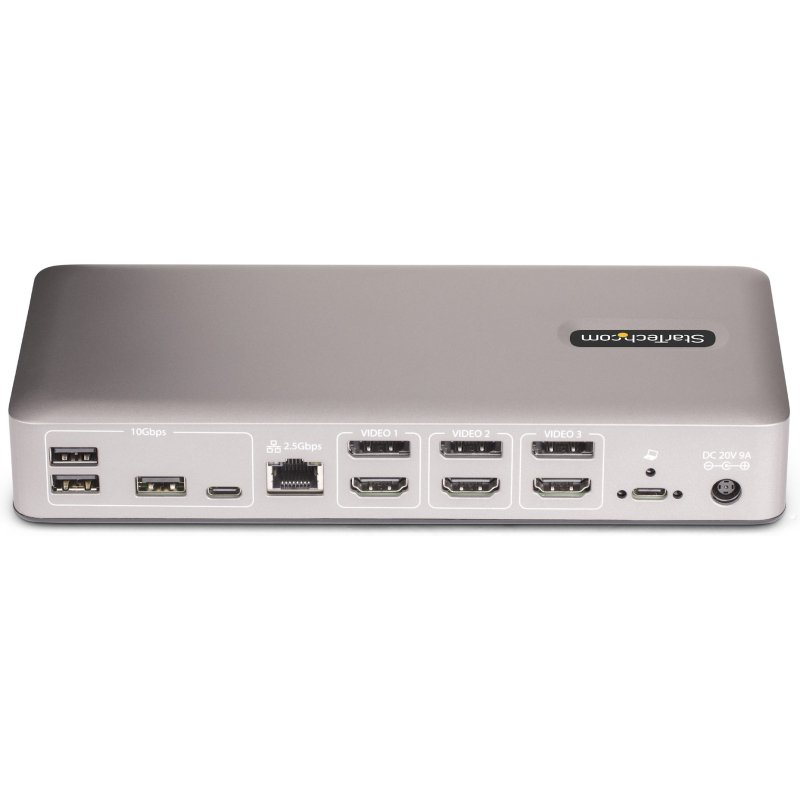 StarTech.com Station d'Accueil USB4 pour 3 Écrans, HDMI ou DisplayPort 4K 60 Hz, Charge d'Ordinateur Portable 100 W, 2,5 GbE, Station d'Accueil Multi-Écrans USB-C, Sans Pilote