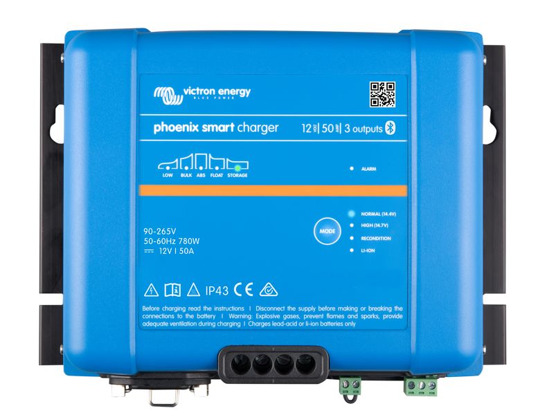 Victron Batterieladegerät Phoenix Smart IP43 3, 24 V 25A Ladegerät mit drei Ausgängen zum Laden von drei Batteriebänken