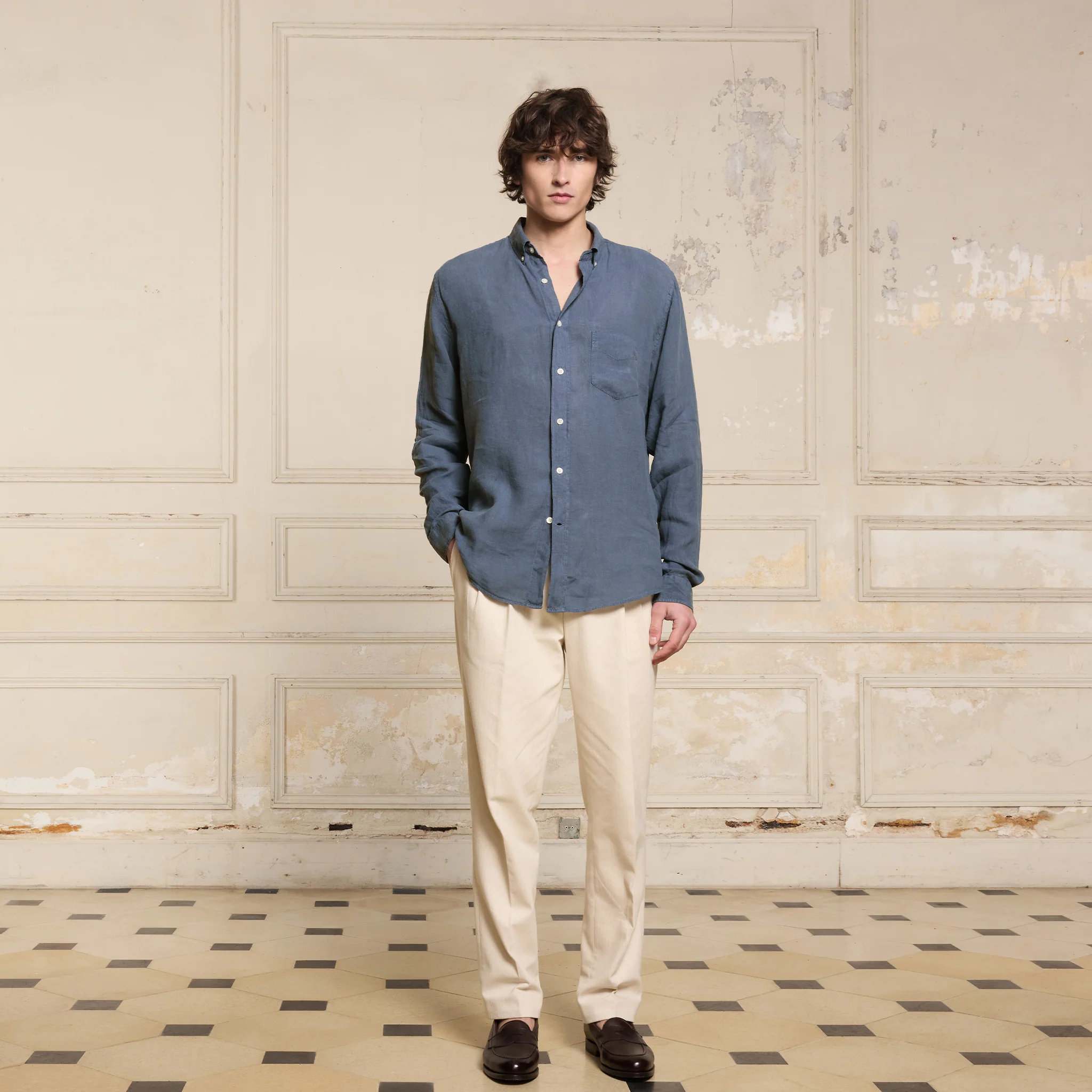 Light blue linen shirt