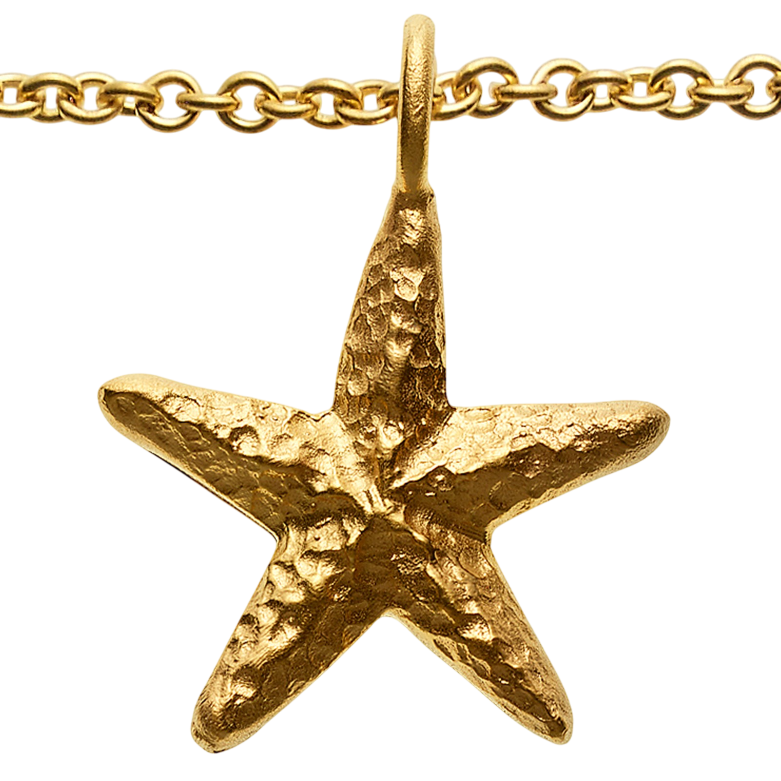 Collier mit 8 Carneol Steinen und Seestern Anhänger, vergoldet