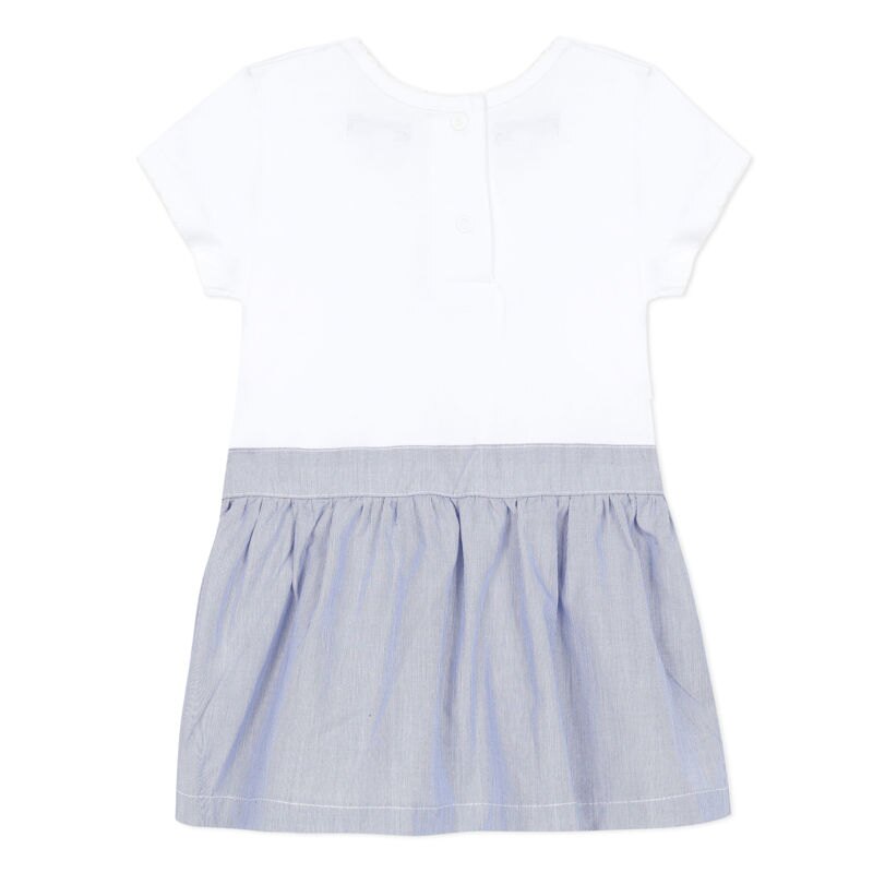 Robe bimatière rayée marine et jersey bébé fille Absorba Aucune nuance